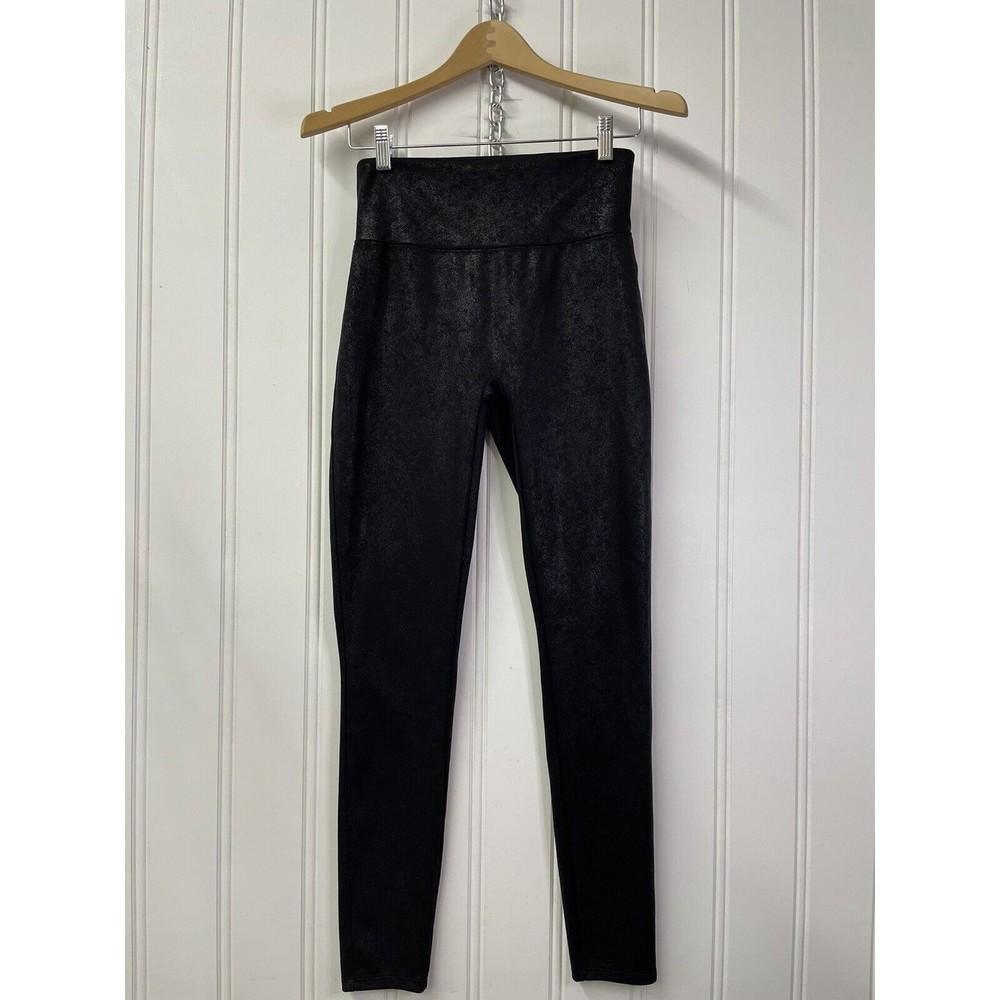 SPANX Assets‎ Red Hot Label Faux Leather Leggings in Black Size Medium
